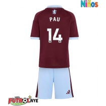 Camiseta Aston Villa Pau Torres #14 Primera Equipación para niños 2026-27 manga corta (+ pantalones cortos)
